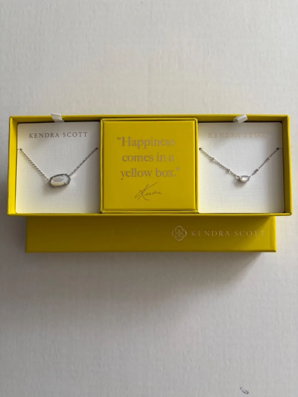 KENDRA SCOTT Elisa Gold Mother of Pearl Necklace Gift Set of 2, NIB
